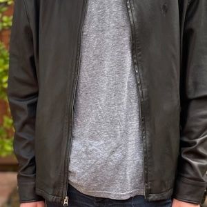 Large, Black Polo Ralph Lauren Men's Leather Jacket